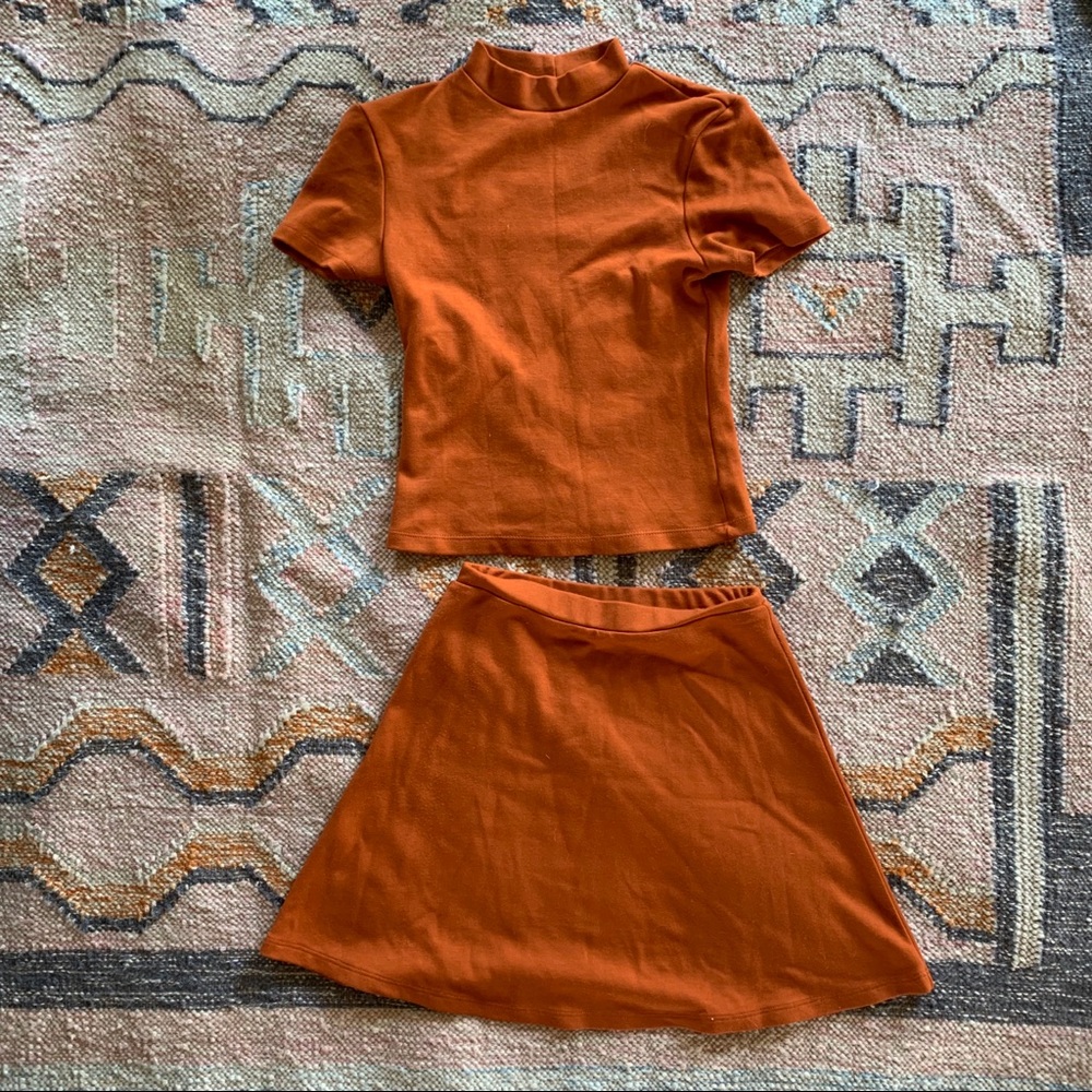 American Apparel Mock Neck and Skirt Set